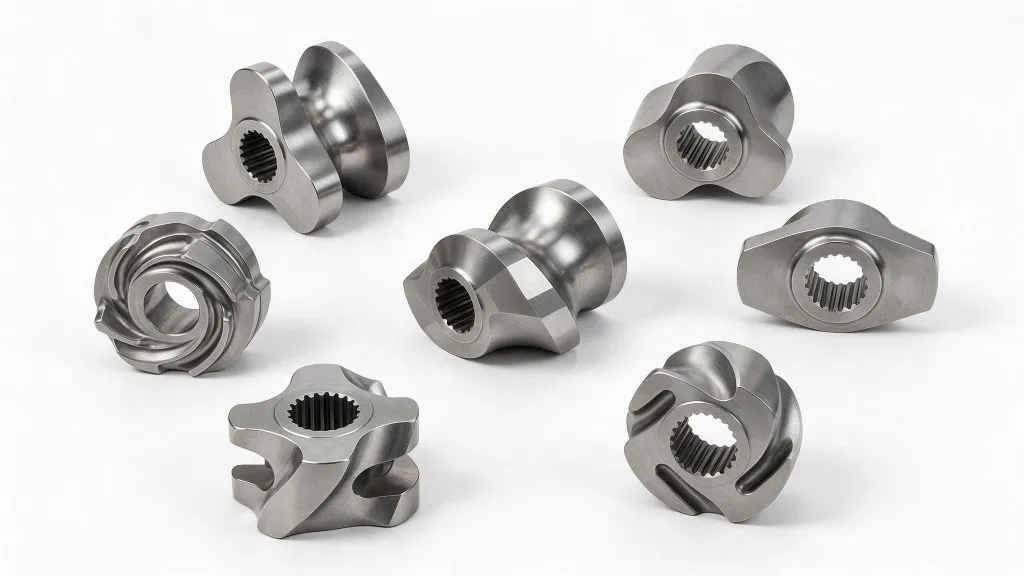 Special screw elements — gear mixing, barrier, and combination modular blocks