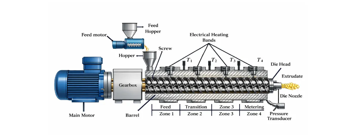 Testron twin screw extruder production line